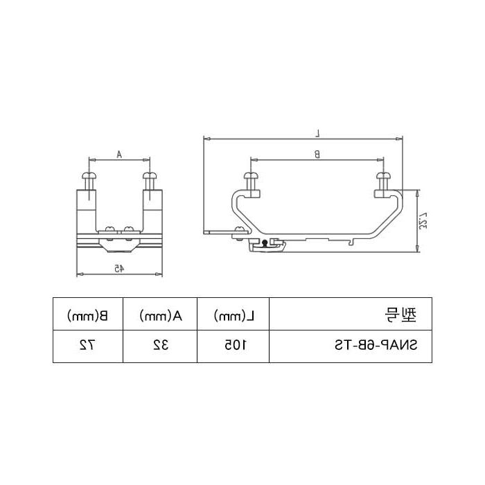 柜内导轨安装金属支架 6B、适用于35mm导轨、SNAP-6B-TS、09330001006